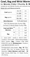 Knitting Pattern - Wendy 5972 - Eider Chunky - Cowl, Bag & Wrist Warmers